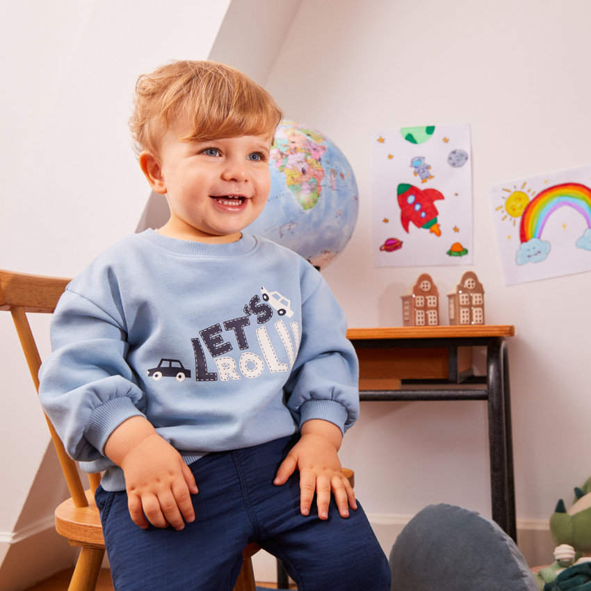 Oversize fleece sweatshirt met print voor babyjongens 