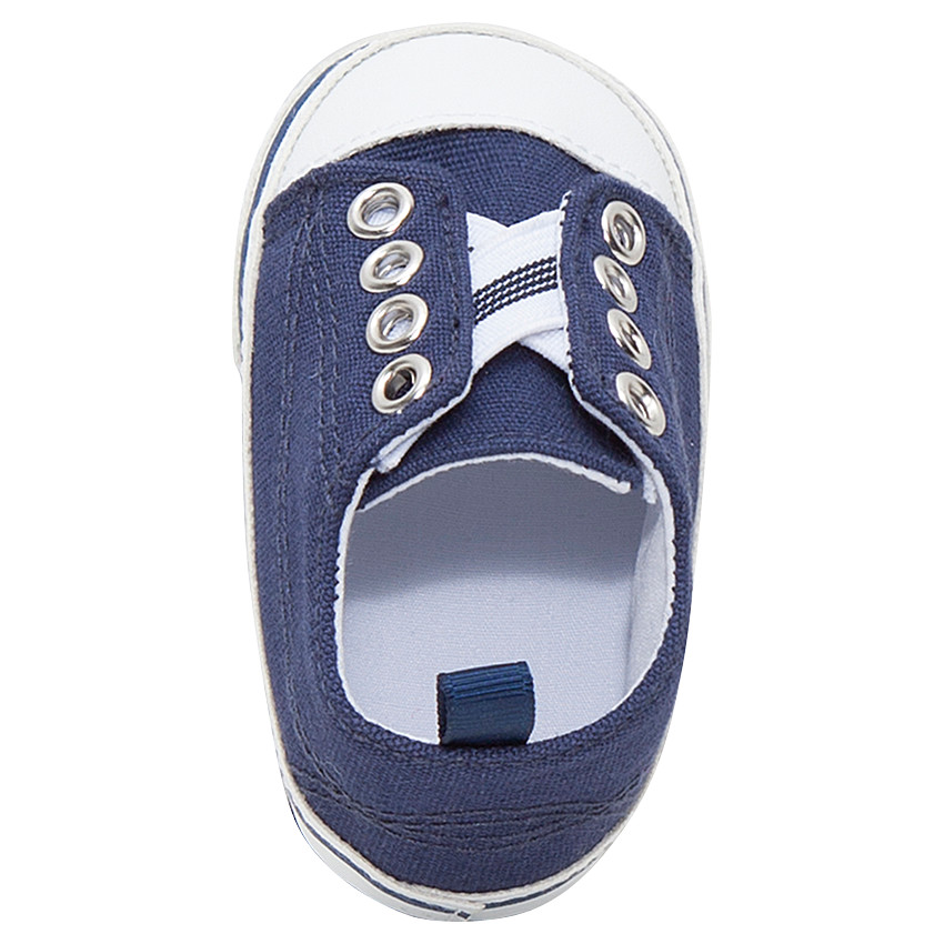 Lage sneakers uit elastisch linnen 