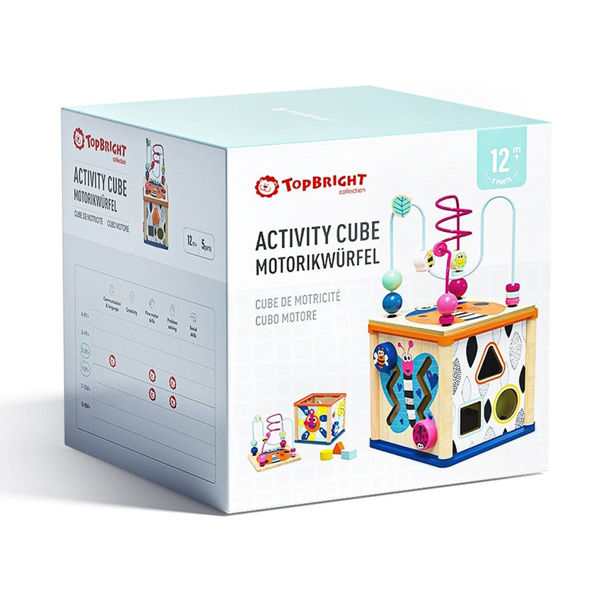 Houten Activiteitenkubus 12M+ 
