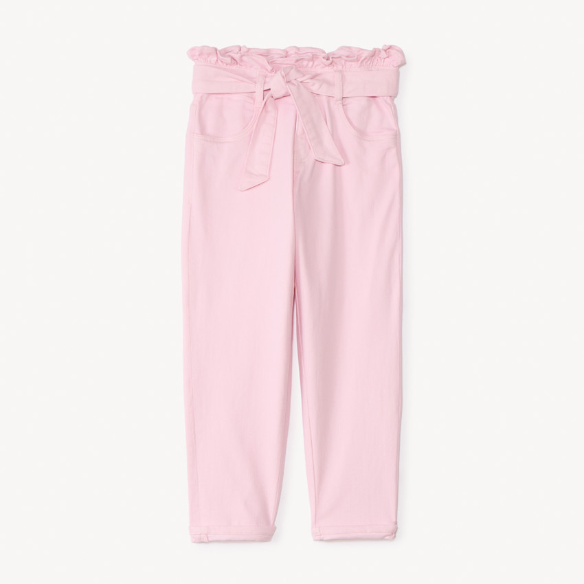 Paperbag jeans met strik voor meisjes 
