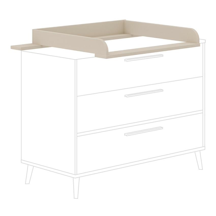 Plan à langer pour commode 3 tiroirs Eefje 123 x 93 x 57 cm Cashmere Beige 