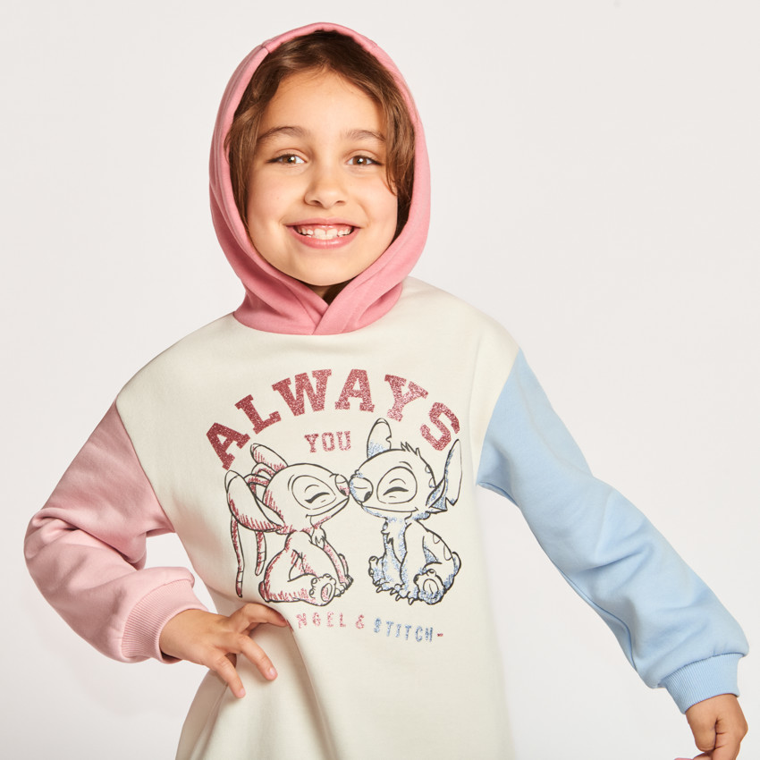 Fleece jurk met capuchon Stitch Disney voor meisjes 