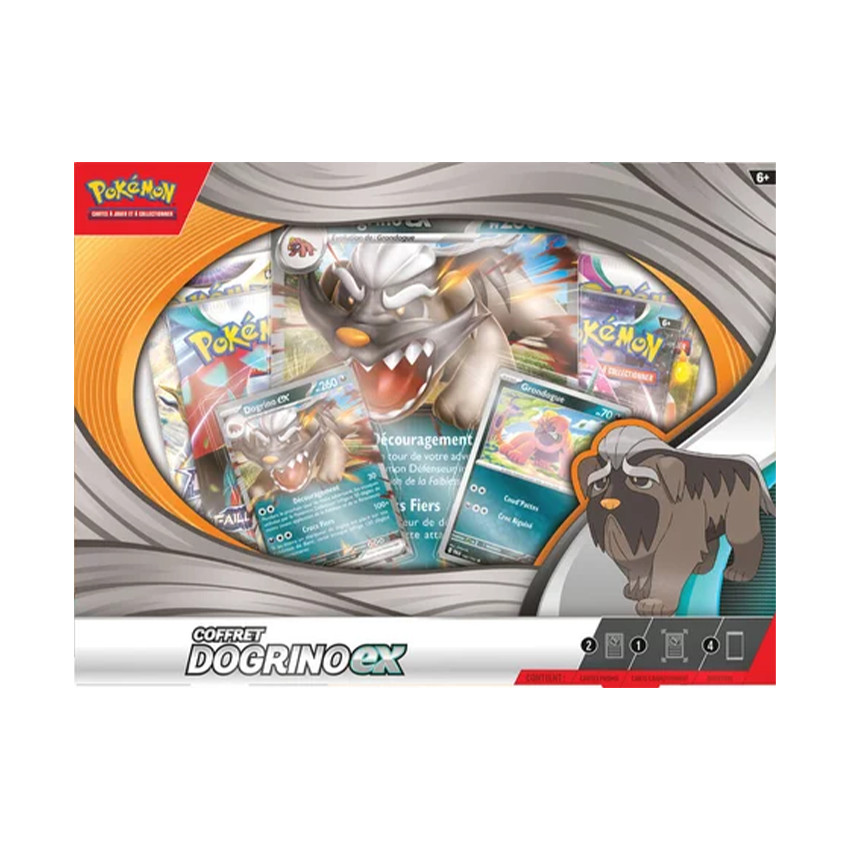 Jeu de carte Pokémon coffret Dogrino Ex 4 boosters (modèle aléatoire) 