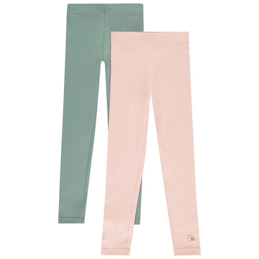 Lot de 2 leggings en jersey uni pour fille 
