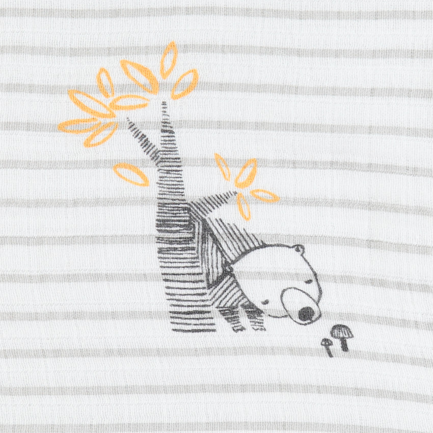 Lot de 3 langes en gaze de coton motifs animaux de la forêt   