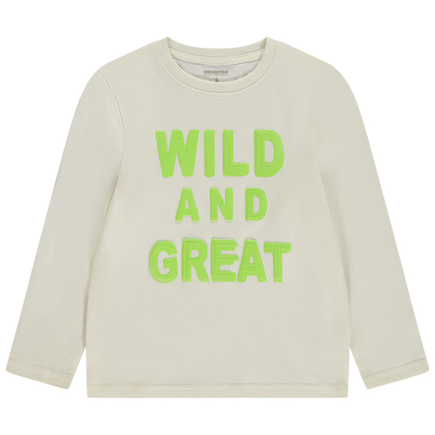 Lange mouwen T-shirt met textuur puff print voor jongens 