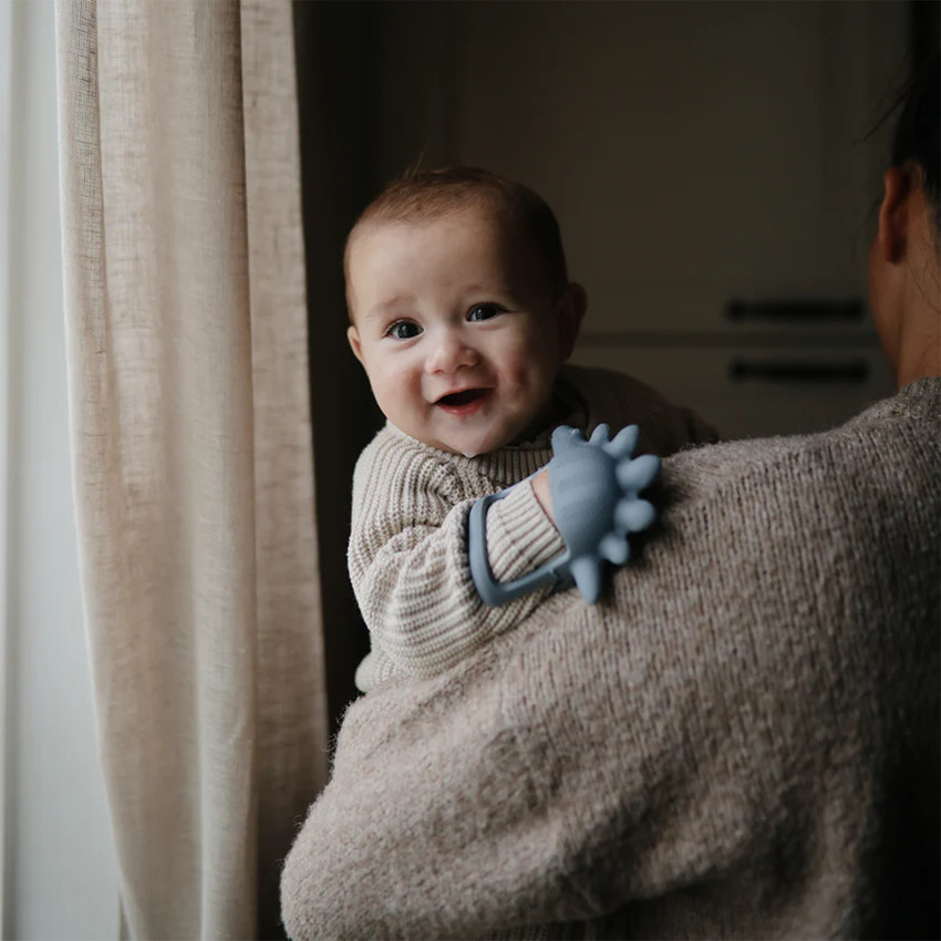 Anneau de dentition Dino Mitaine No-Drop Bleu 