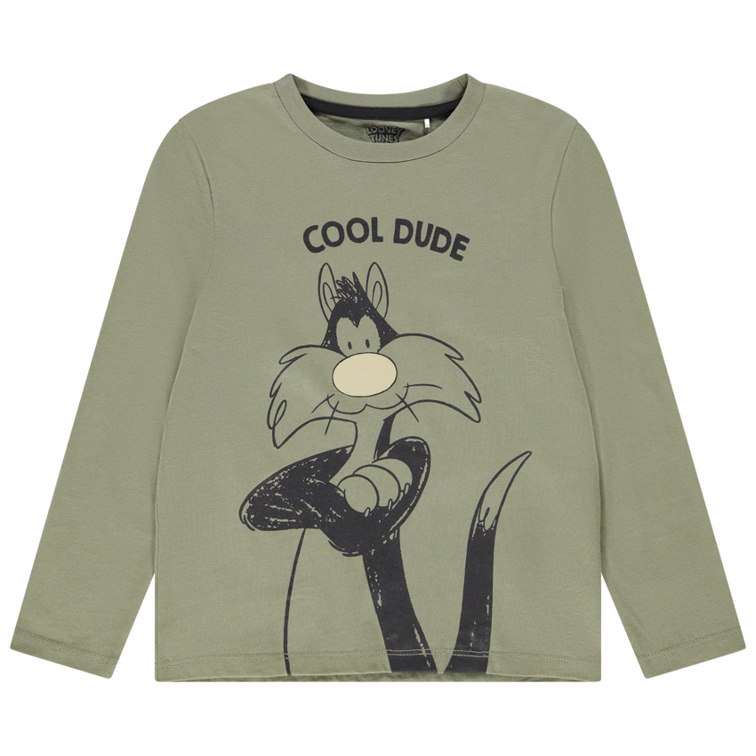T-shirt manches longues en jersey print Grosminet Looney Tunes 
