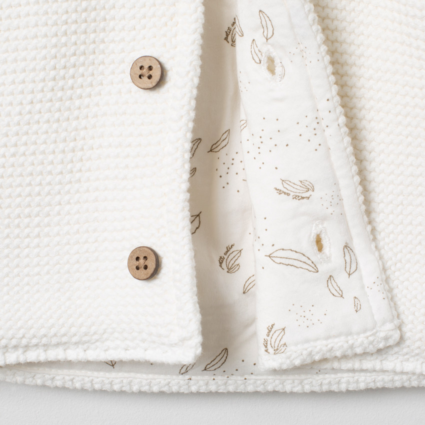 Katoenen vest met kap en bedrukt jersey voor baby