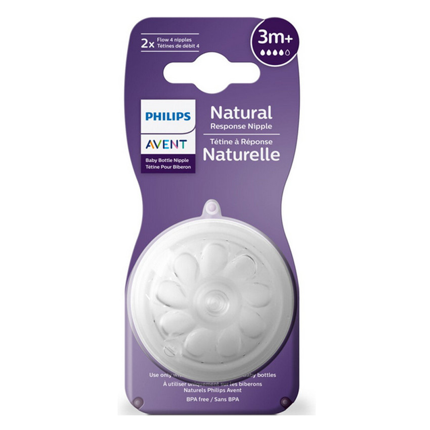 Lot de 2 tétines Natural 3.0 débit moyen 4 trous 3M+ 