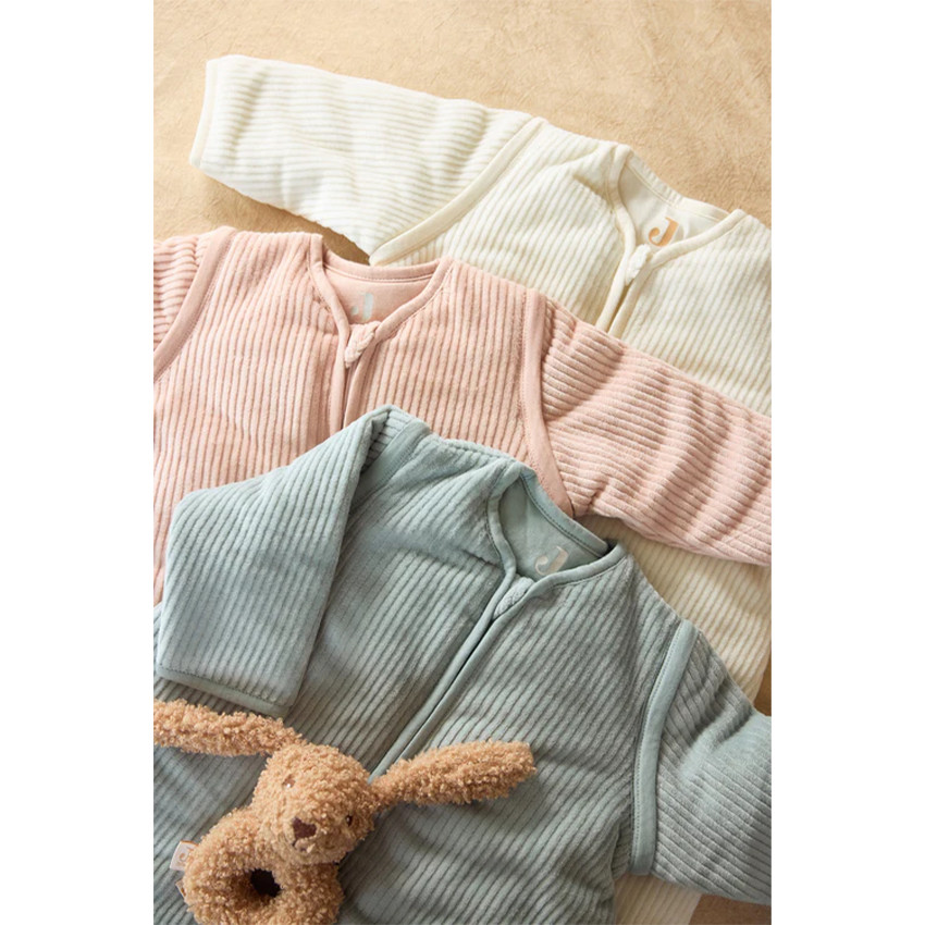 Slaapzak met afritsbare mouwen 70cm 4 seizoenen Rib Ivory 