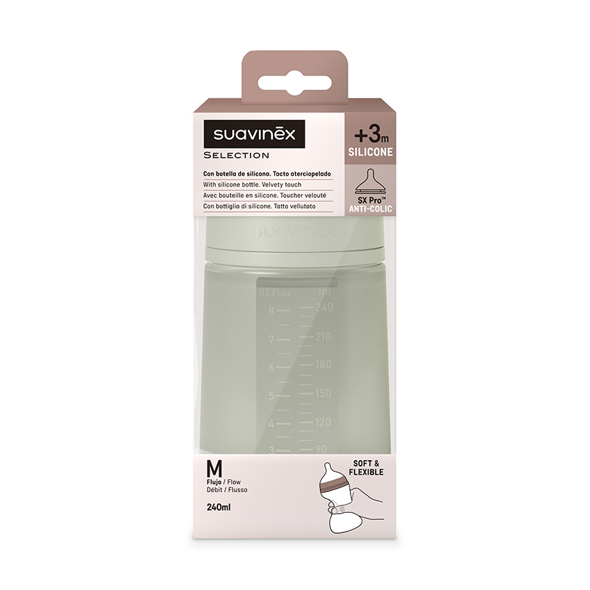 Biberon en silicone Colour Essence 250 ml Vert 