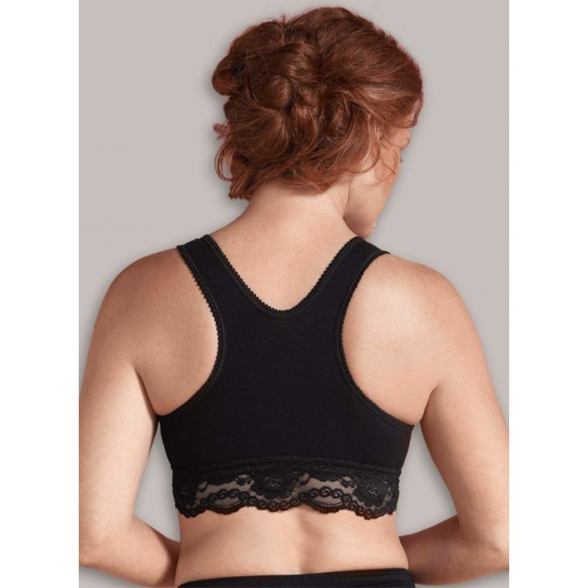 S - Brassière d'allaitement cache-coeur coton - Noir  