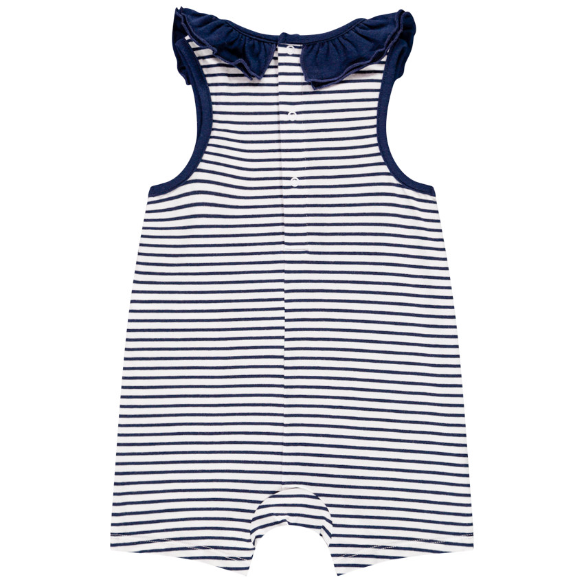 Combinaison courte à rayures pour bébé fille 