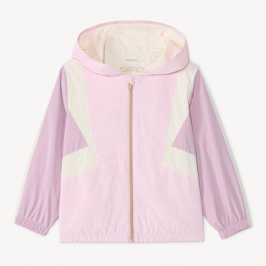 Kleurblokken windjack met capuchon voor meisjes 