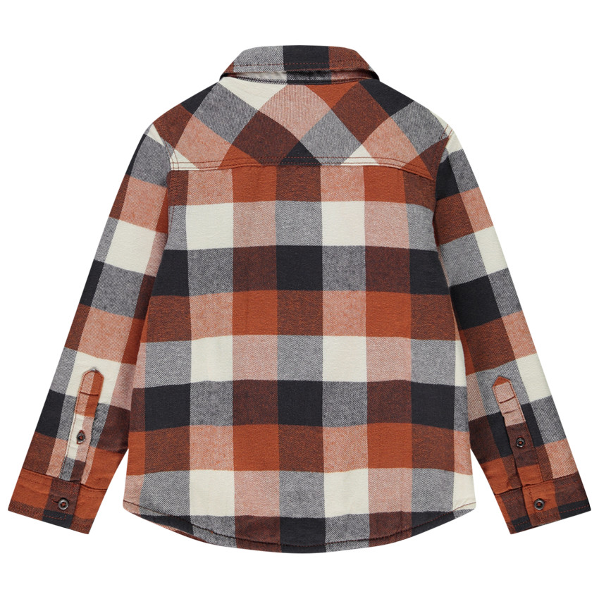 Overhemd in flanel met sherpa voering en ruitpatroon voor jongens 