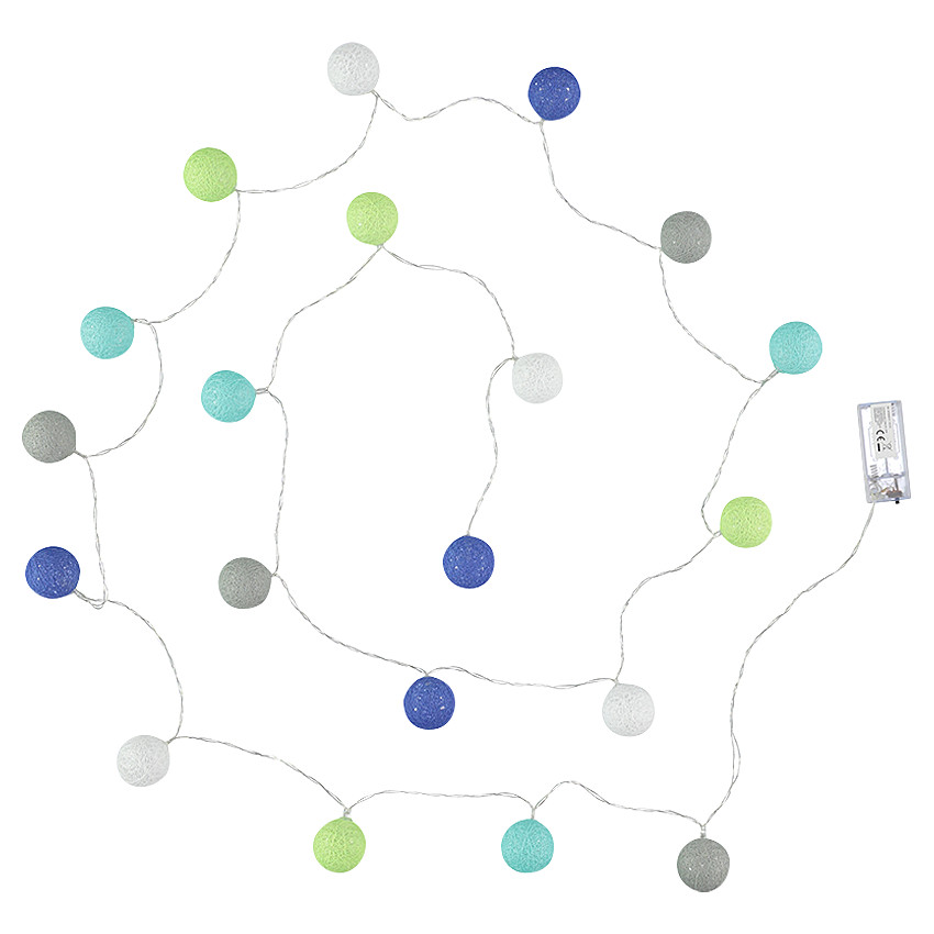 Guirlande lumineuse à leds avec boules contrastées 