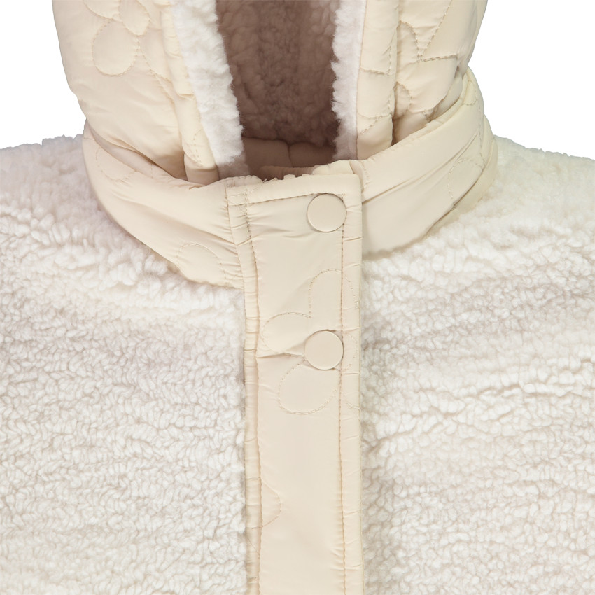 Parka réversible sherpa/fleurs matelassées pour fille 