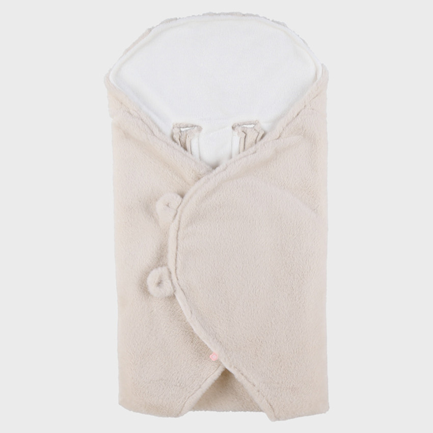 Couverture promenade Fausse Fourrure Beige MM25 