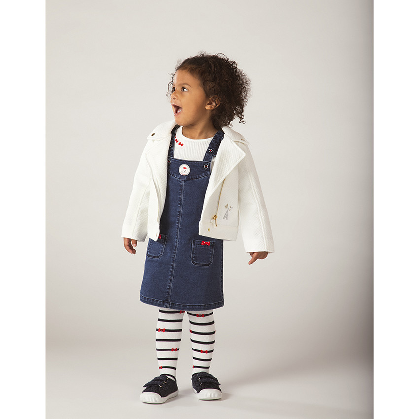 Geribd T-shirt van biokatoen met lange mouwen voor babymeisjes 