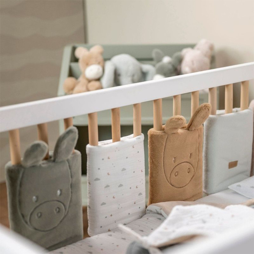 Set van 6 spijlenbeschermers voor babybed en park 