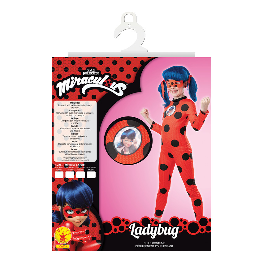 Déguisement de Ladybug à pois avec masque taille 3-4 ans 
