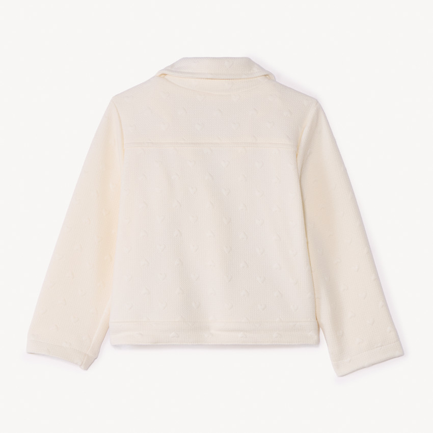 Veste perfecto motifs cœurs en jacquard pour bébé fille 