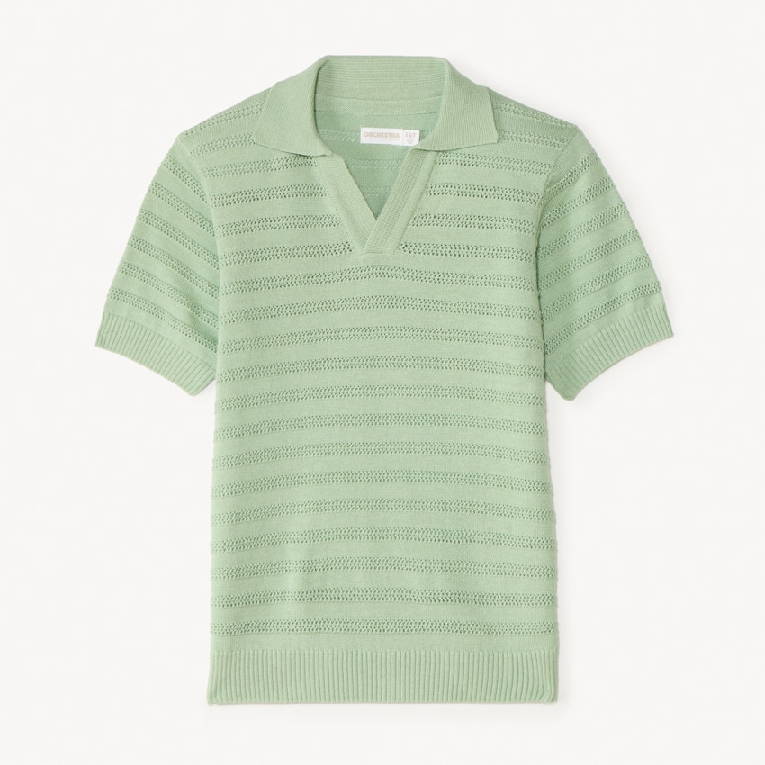Korte mouw polo met gebreid ajour voor jongens 