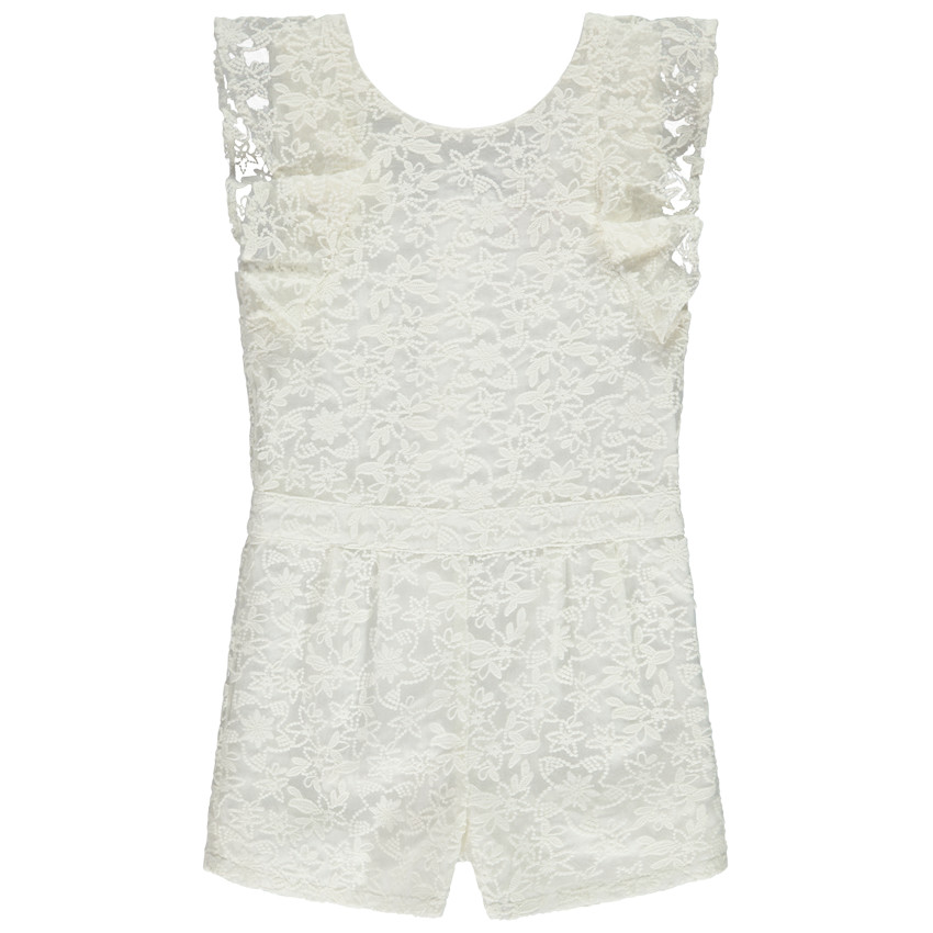 Combinaison courte de cérémonie en organza brodé pour fille 