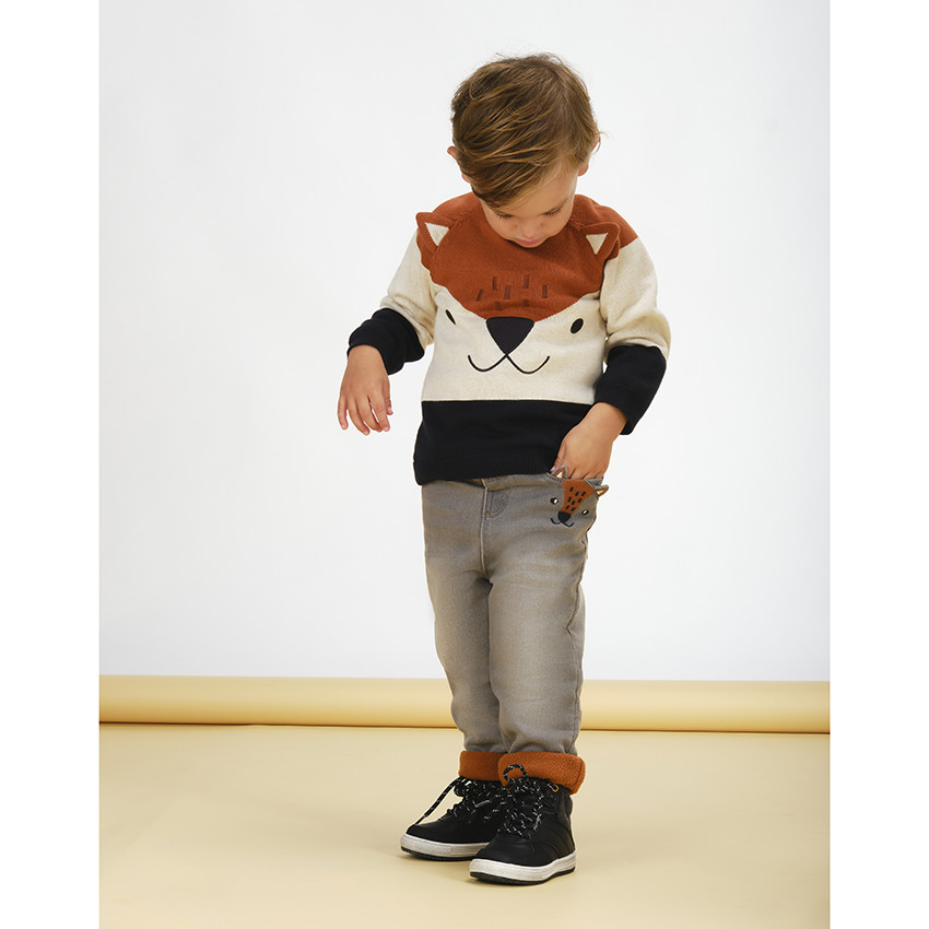 Jean denim avec poche fantaisie brodée pour bébé garçon 