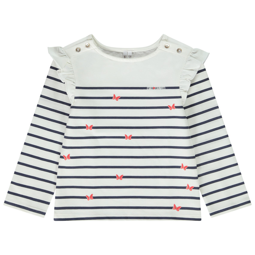 Marinière molleton prints papillons pour bébé fille 