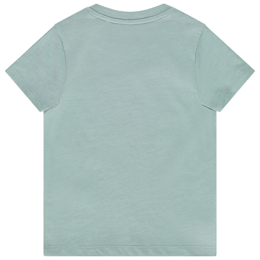 Korte mouwen T-shirt in jersey slub met print Londen voor baby jongen 