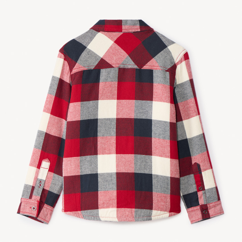 Overhemd in flanel met sherpa voering, geruit jongens 
