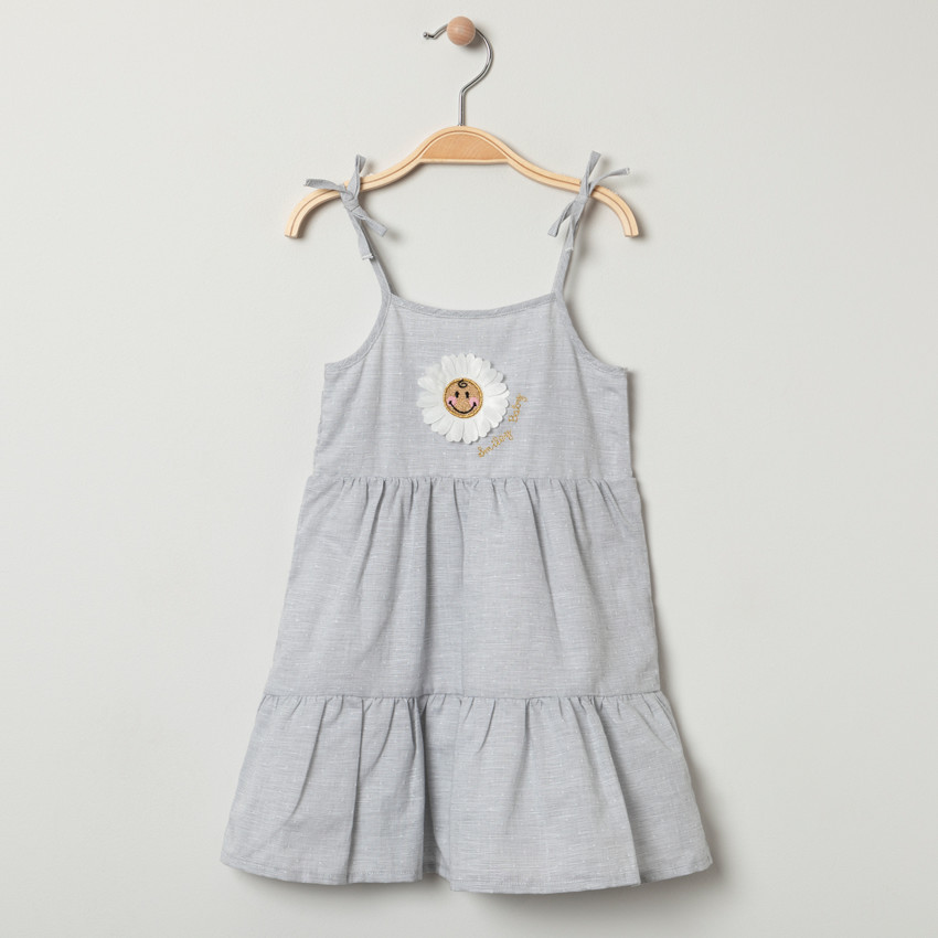 Robe à fines bretelles et brodé Smiley Baby 