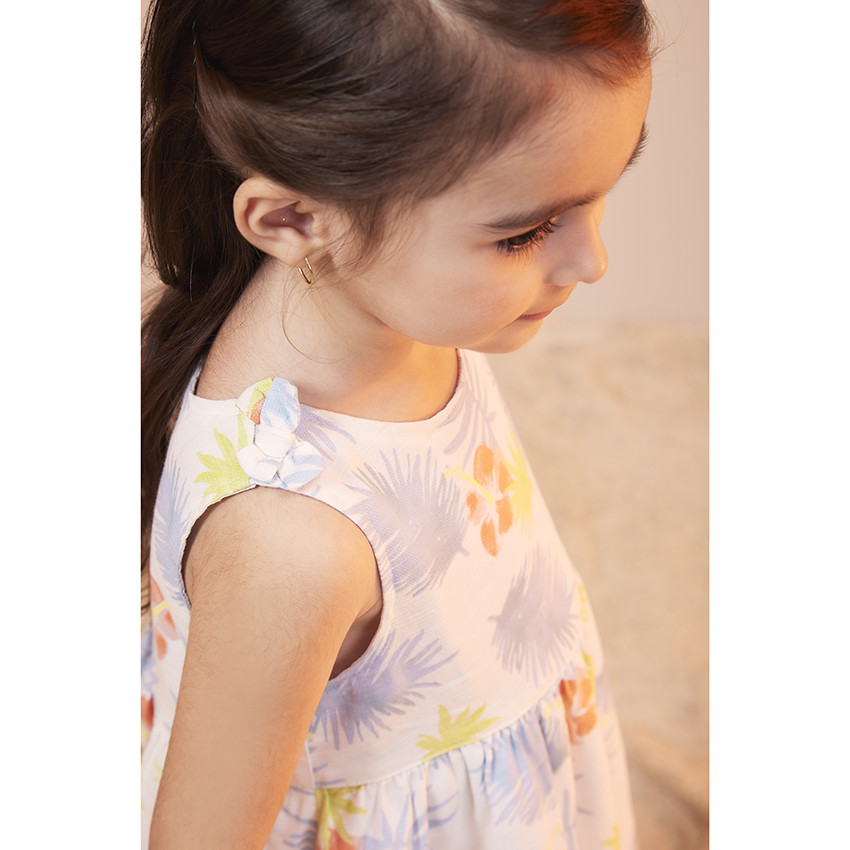 Korte mouwen jurk met fantasieprint voor meisjes 