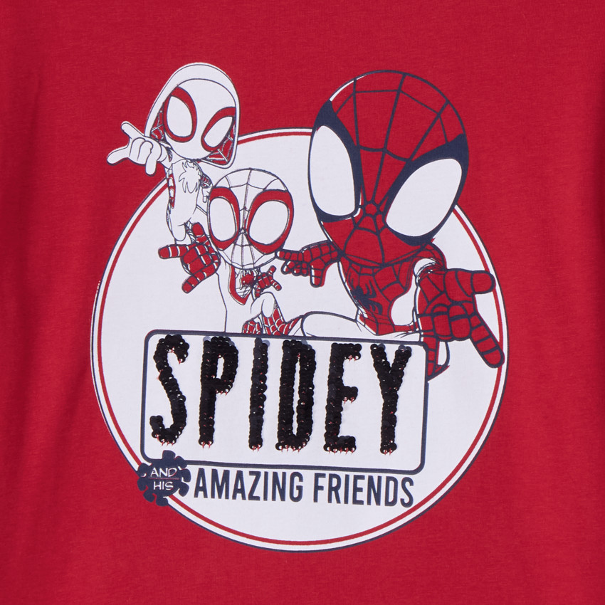 T-shirt met korte mouwen met magische pailletten Spidey Marvel voor jongens 