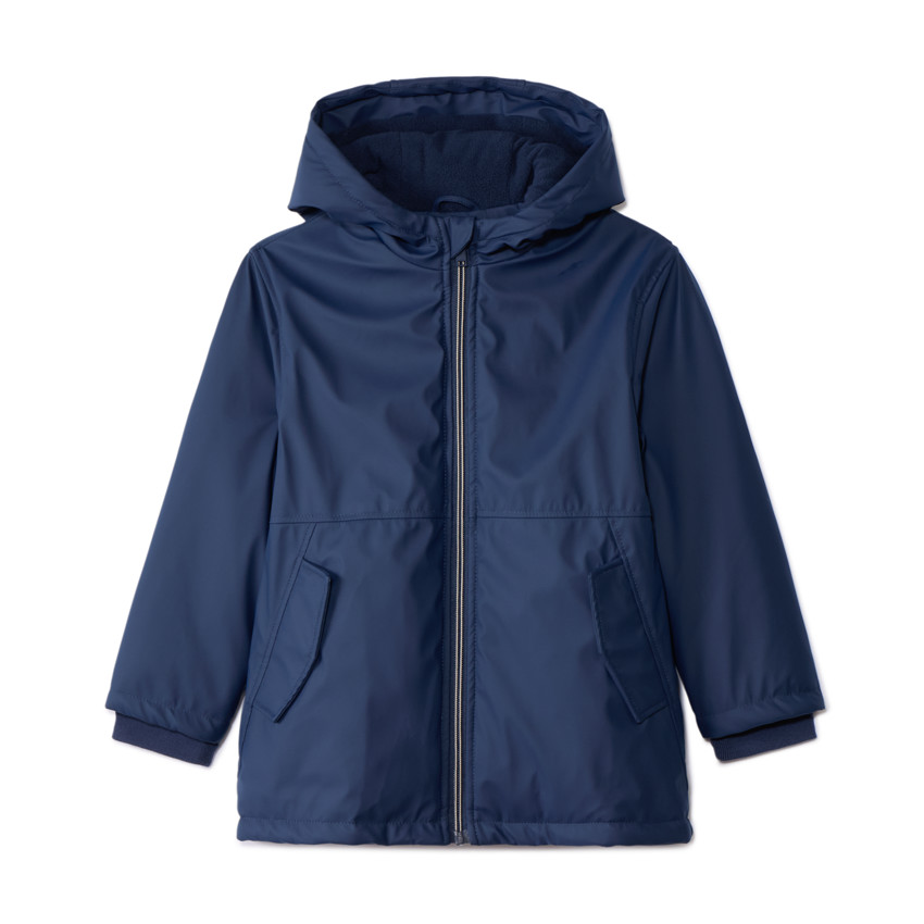 Parka met capuchon en rubber en micropolaire voering voor jongens 