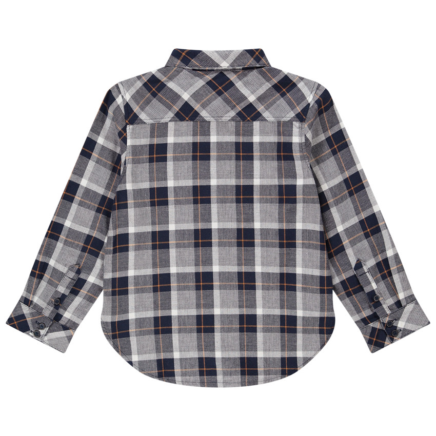 Chemise manches longues à carreaux avec poche pour garçon 