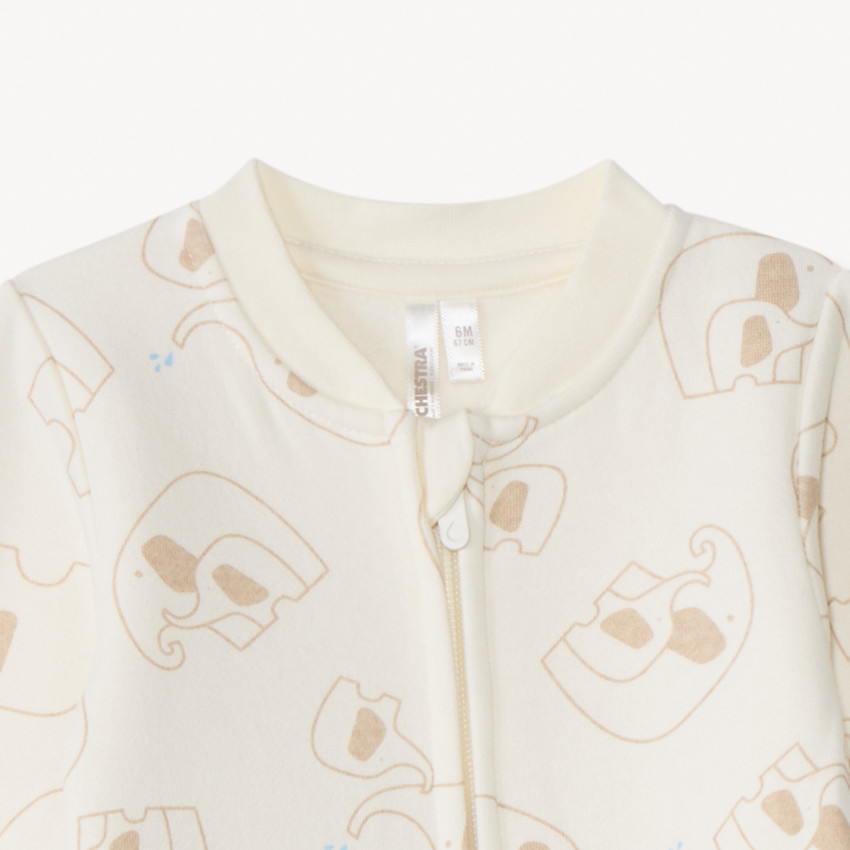 Dors-bien en velours imprimé éléphant pour bébé garçon  