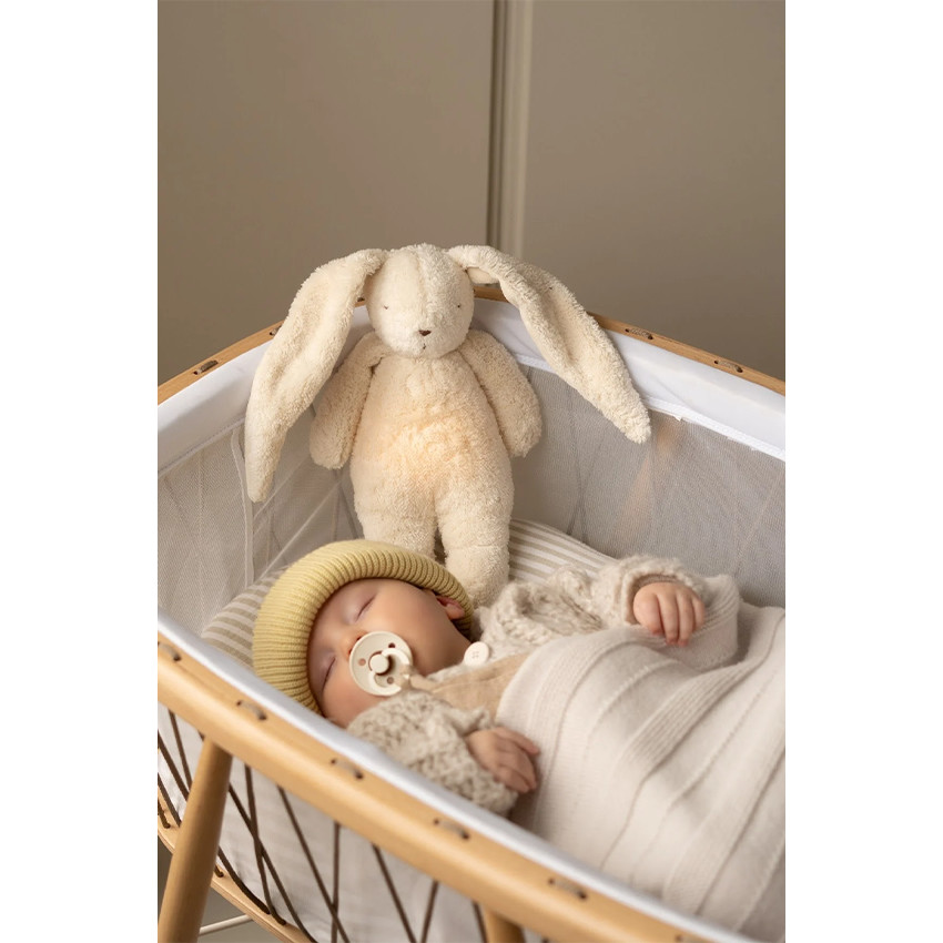 Veilleuse peluche Son & Lumière Lapin Polar Natur coton bio 