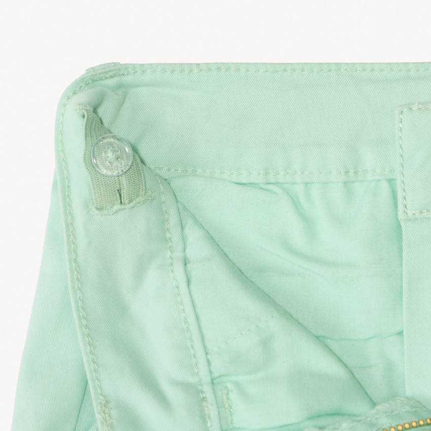 Short en twill uni effet pince pour fille 