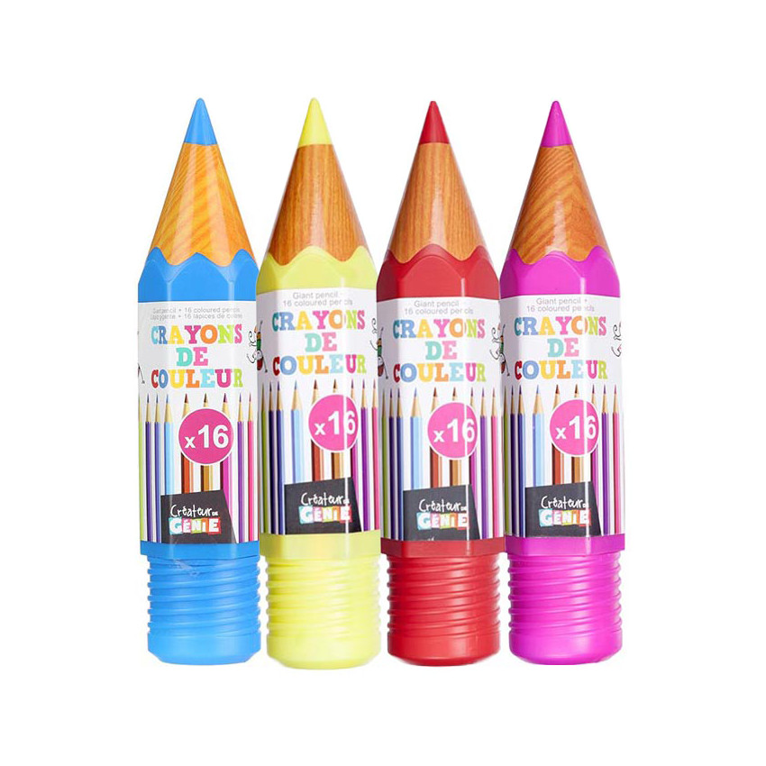 Trousse géante avec 16 crayons de couleurs 