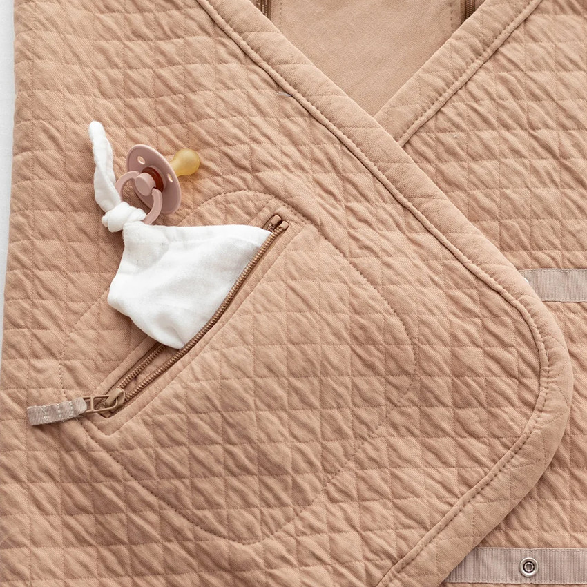 Couverture enveloppante Quilted + Jersey Beige 0-12M 