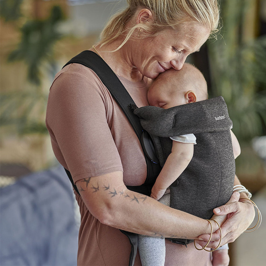 Porte Bébé Mini Jersey 3D - Gris Charbon  