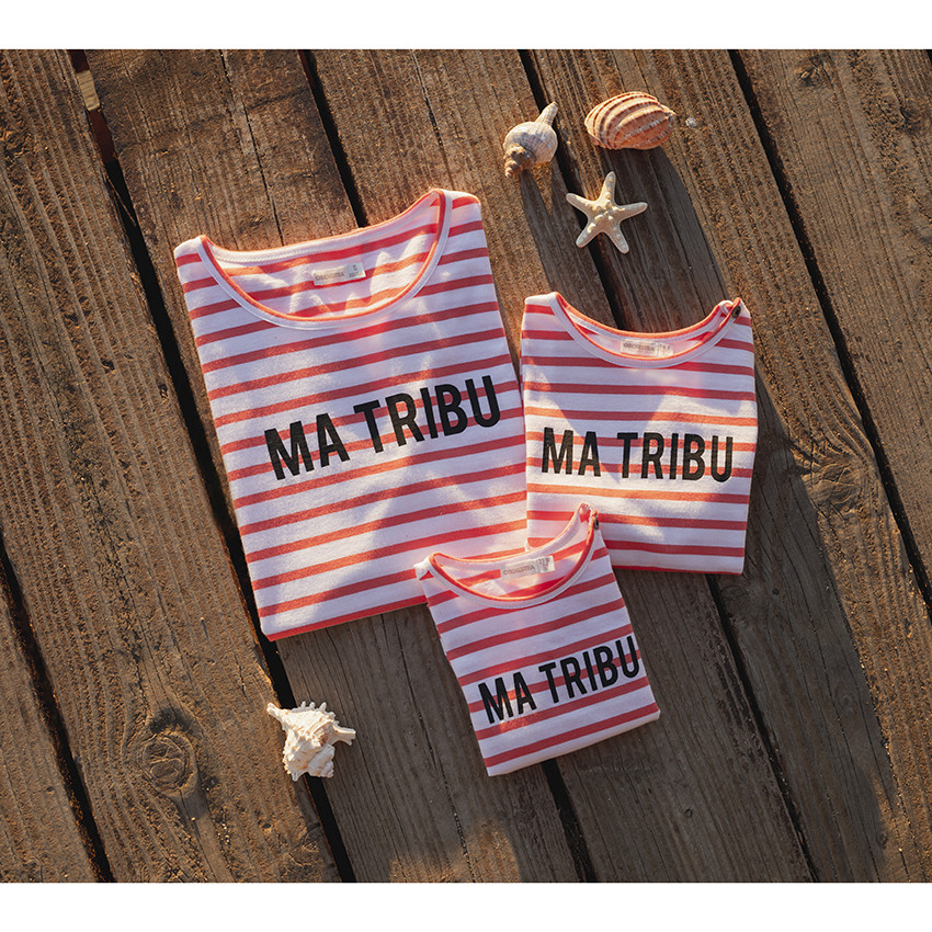 T-shirt mixte bébé à manches courtes marinière 
