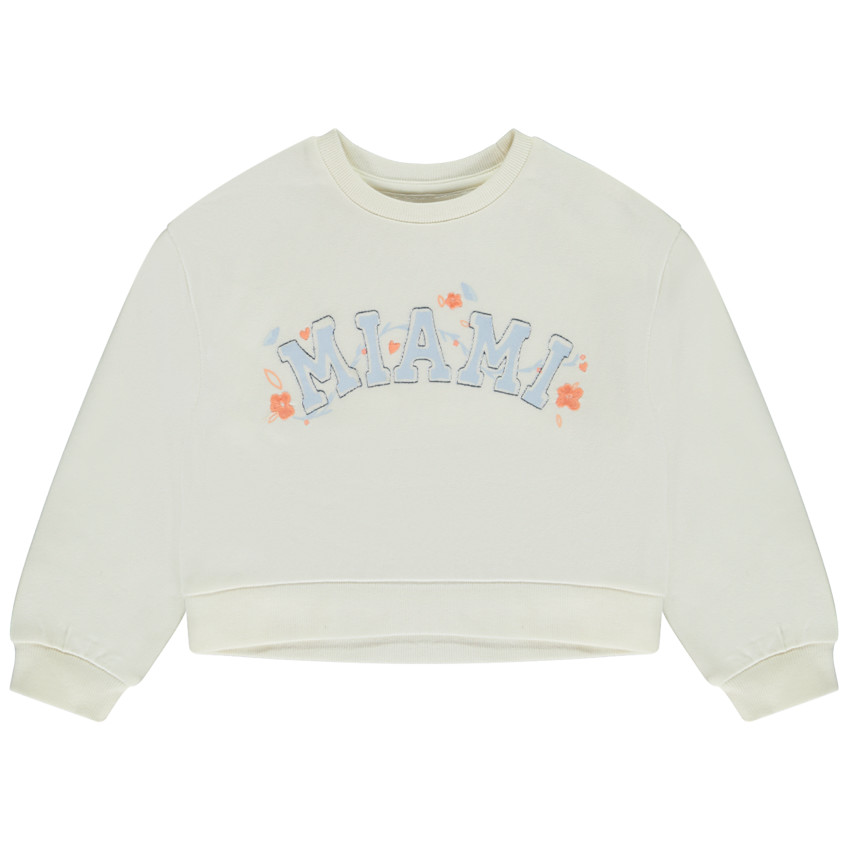 Sweatshirt crop top oversize print Miami voor meisjes 