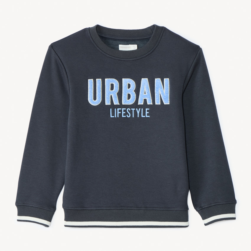Sweatshirt van fleece met patchletters in lussen voor jongens 