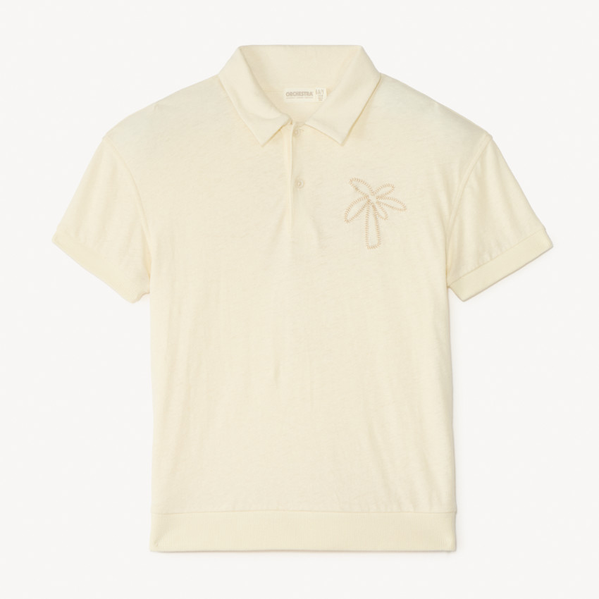 Korte mouwen polo met palmboom borduurwerk voor jongens 