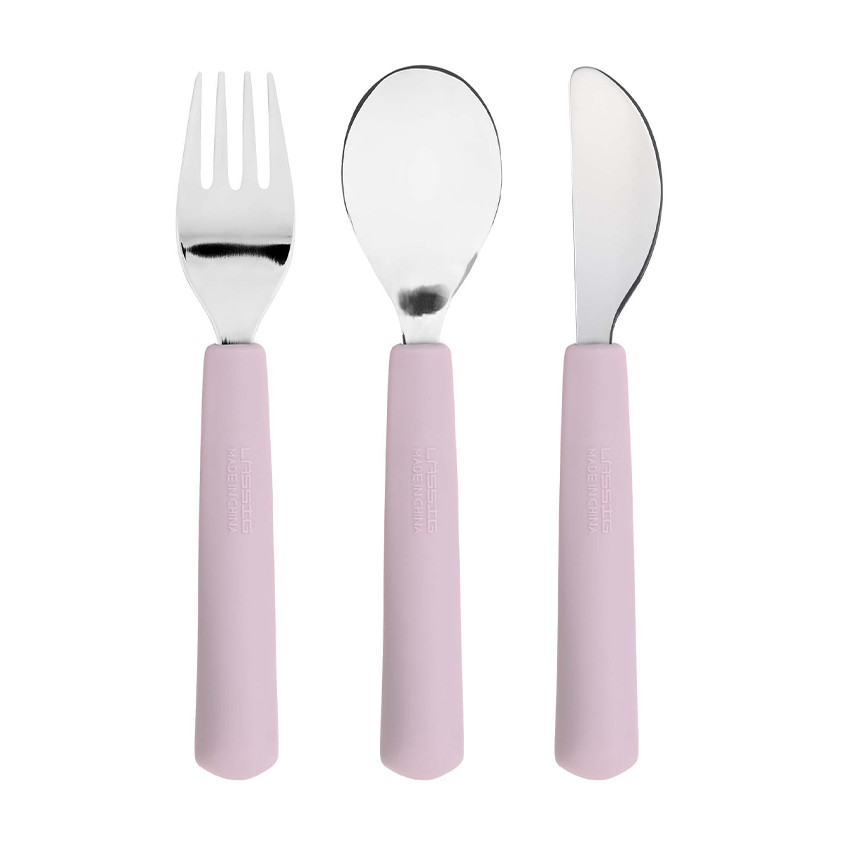 Set de 3 couverts enfants Happy Rascals Heart Lavender 