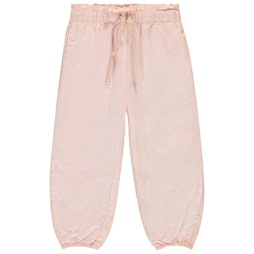 Roze joggingbroek met hartjesprint en elastische taille voor meisjes 